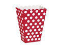 Popcorn boxes red with white dots - 8 pcs.