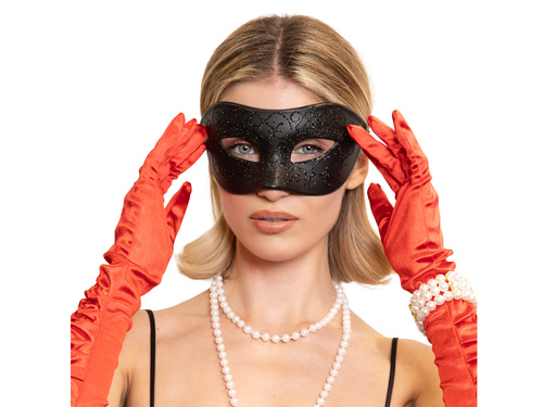 Maska karnawałowa - czarna - 1 szt.