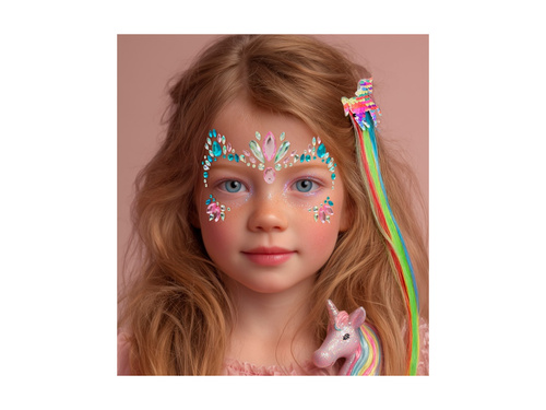 Holograficzne cekinowe jednorożcowe doczepiane włosy - dla dziewczynki