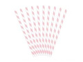 Tube straws white and pink - 10 pcs.