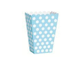 Popcorn boxes blue with white dots - 8 pcs.