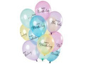 Zestaw przezroczystych balonów Happy Birthday - 30 cm - 12 szt.