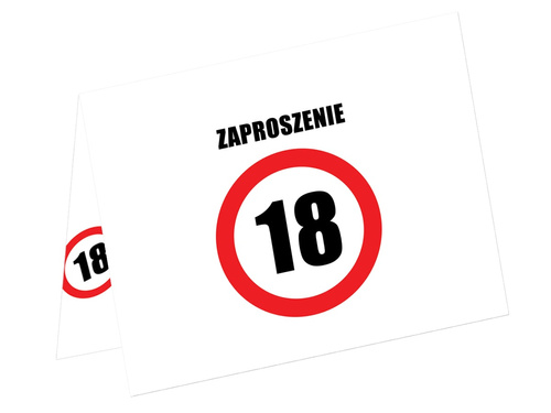 Invitations for the 18th prohibition sign - 6 pcs.