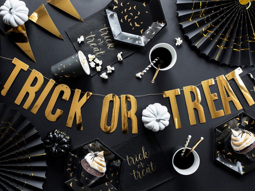 Talerzyki papierowe halloweenowe Trick or Treat - 20 cm - 6 szt.