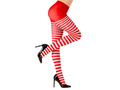 Rajstopy elfa w czerwono-białe paski