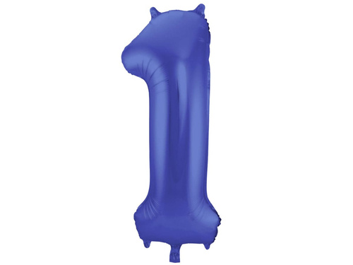 Number 1 Matte Blue Foil Balloon - 86 cm - 1 pc