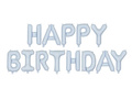 Happy Birthday foil balloon matte blue - 340 x 35 cm