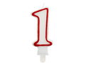 Number candle with red border one - "1"