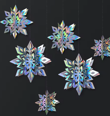 Girlanda Śnieżynki opalizujące - 6 szt.