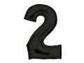 Balon foliowy satynowy cyfra 2 czarny - 86 cm - 1 szt.