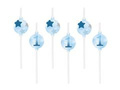Straws for a birthday party Stars blue - 6 pcs.