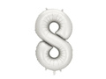 Balon foliowy srebrna cyfra 8 - 86 cm - 1 szt.