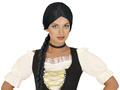 Black plaited wig - 1 szt.