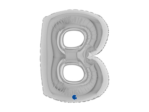 Balon foliowy literka B srebrny - 40" - 1 szt.