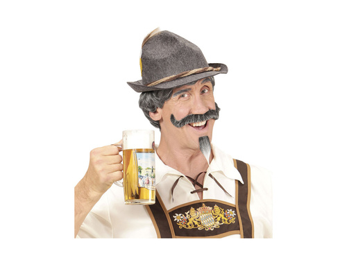 Peruka bawarska z wąsami i kozią bródką