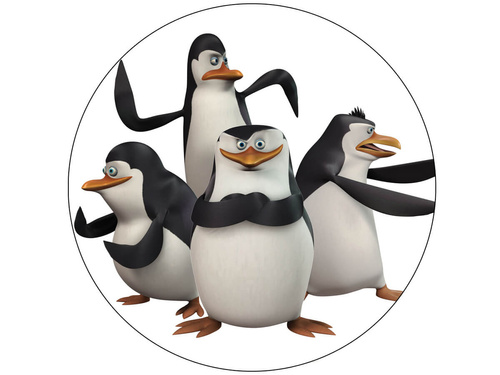 Decorative cake wafer Penguins of Madagascar - 20 cm