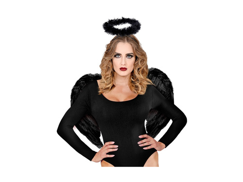 Czarne skrzydła z piór 50×40 cm