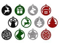 Felt christmas tree hanging decoration - 10 cm - 12 pcs