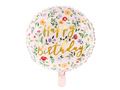 Happy Birthday flower foil balloon - 45 cm - 1 pc.
