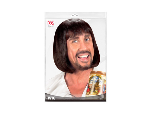 Brązowa peruka średniowiecznego mężczyzny