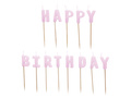 Świeczki pikery napis Happy Birthday - fioletowe - 1 op.