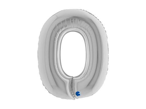 Balon foliowy literka O srebrny - 40" - 1 szt.