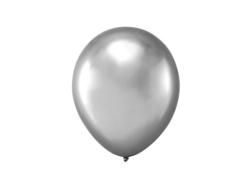 Balony lateksowe srebrne chromowane - 13 cm - 20 szt.