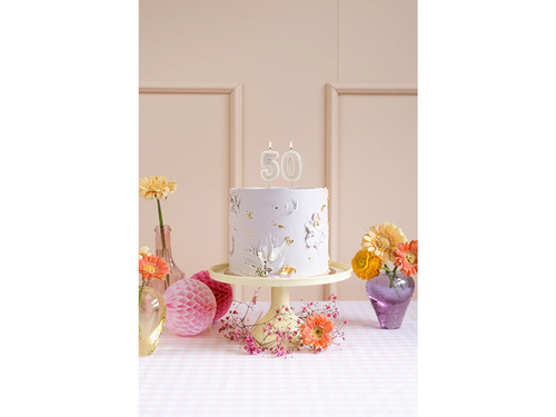 Świeczka cyferka zero beżowa - 0 - 1 szt.