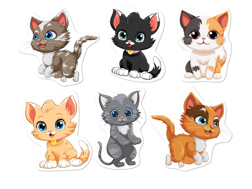 Double-sided decoration Cats - 12 pcs.