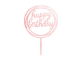 Happy Birthday cake topper rose gold - 1 pc.