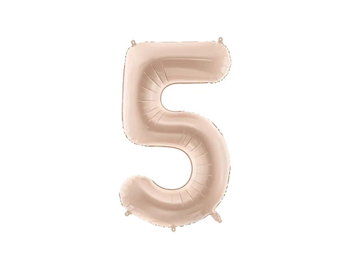 Number 5 Beige Foil Balloon - 72 cm - 1 pc