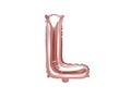 Balon foliowy litera "L" różowo-złota - 35 cm