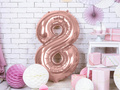 Foil balloon number 8 pink gold - 86 cm - 1 pc.