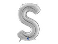 SuperShape Letter "S" Silver Foil Balloon - 66 cm - 1 pc