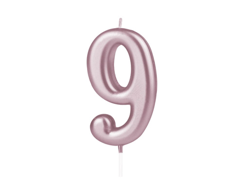 Rose gold number candle - 9 - nine