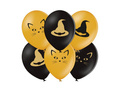 Printed Halloween balloons - The Witch and the Cat - 37 cm - 50 pcs.