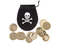 Set Pirate pouch with 12 golden coins