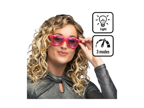 LEDowe okulary imprezowe Blink różowe