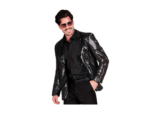 Imprezowa marynarka Party Fashion - czarna cekinowa