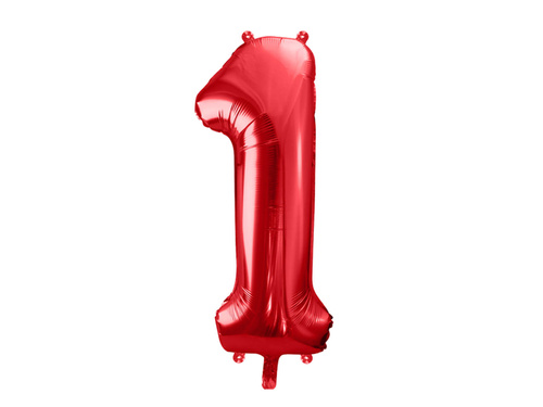 Foil balloon number 1 red - 86 cm - 1 pc.