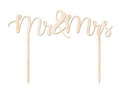 Wooden topper for Mr & Mrs cake - 20 cm