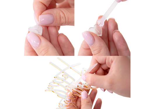 Topper na bok tortu Happy Birthday - złoty - 1 szt.