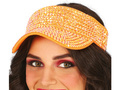 Daszek na głowę pomarańczowy z cyrkoniami - 1 szt.