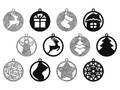 Felt christmas tree hanging decoration - 10 cm - 12 pcs