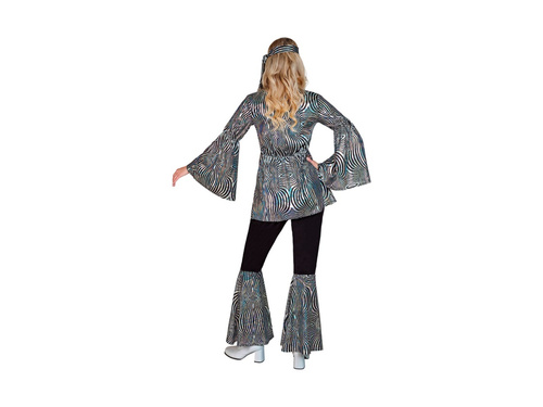 Strój disco lata 70-te - srebrne fale