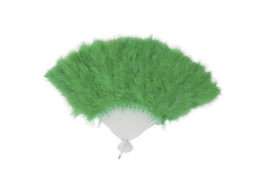 Green feather fan