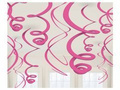 Swirl pink hanging decoration - 56 cm - 12 pcs.