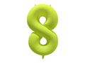 Balon foliowy cyfra 8 neonowy żółty - 86 cm - 1 szt.