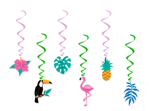 Hanging birthday decoration Hawaiian Aloha Party - 6 pcs.