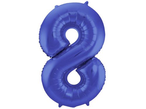 Number 8 Matte Blue Foil Balloon - 86 cm - 1 pc